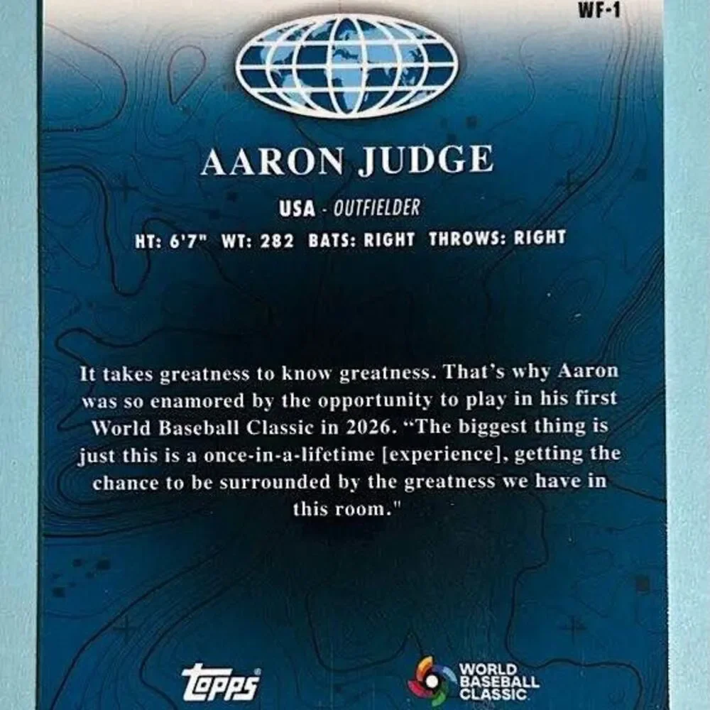 Aaron Judge Yankes 2026 Topps Finest #WF-1 Worlds Finest USA - Picture 2 of 2